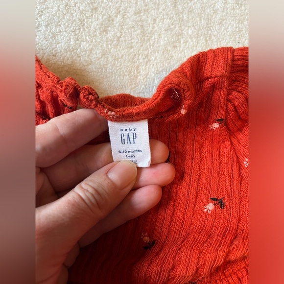GAP baby matching set, ribbed top and bottoms. Burnt orange. Sz 6-12 months - Picture 3 of 3
